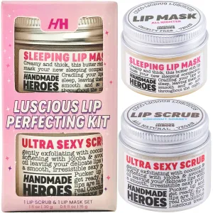 100% Natural Lip Scrub, Vegan Conditioning Coconut Lip Exfoliator, Gentle Exfoliant, Sugar Lip Polish and Lip Exfoliator Scrubber for Chapped and Dry Lips, (Lip Scrub and Lip Mask Gift Set) 11 - Lip Scrub and Lip Mask Set