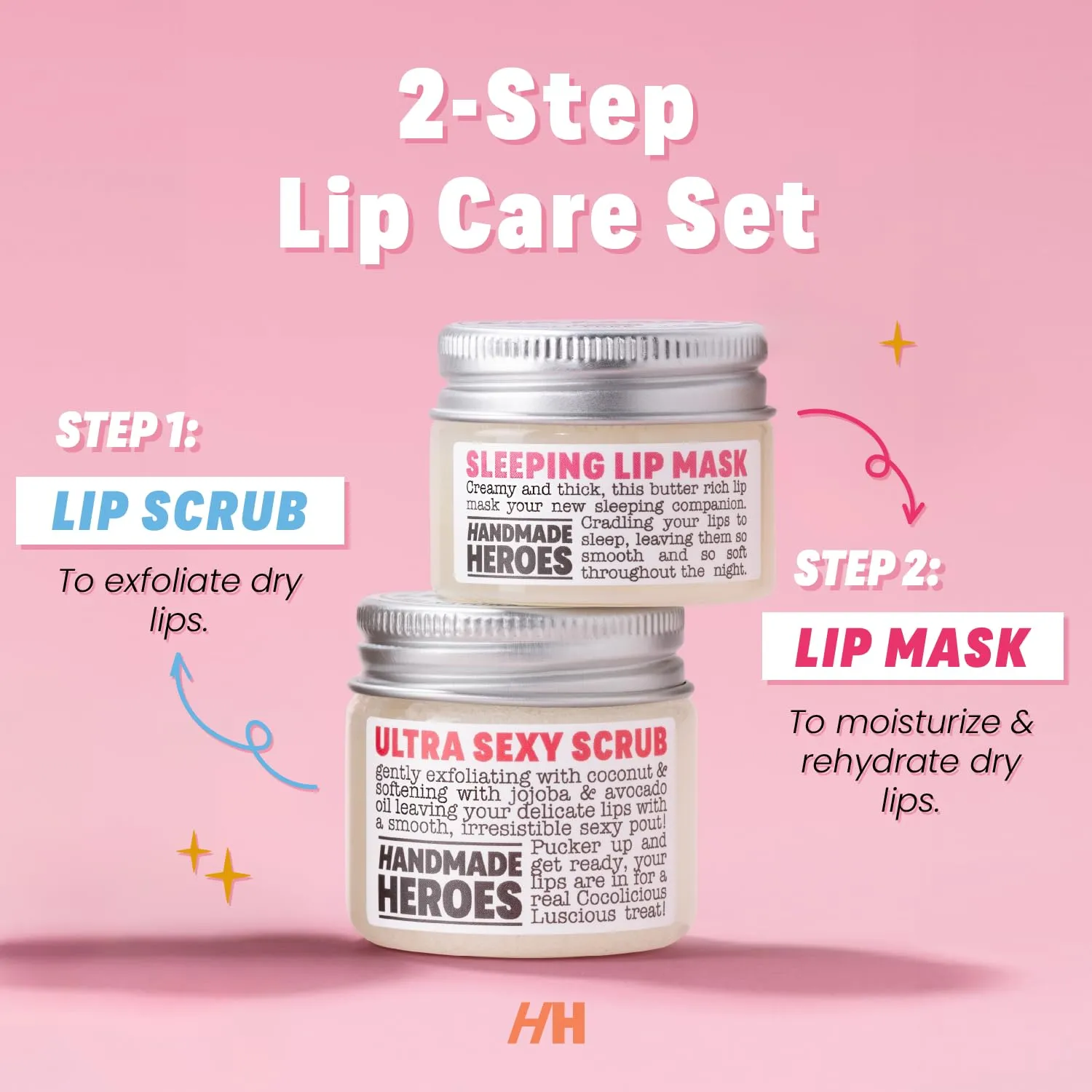 100% Natural Lip Scrub, Vegan Conditioning Coconut Lip Exfoliator, Gentle Exfoliant, Sugar Lip Polish and Lip Exfoliator Scrubber for Chapped and Dry Lips, (Lip Scrub and Lip Mask Gift Set) 11 - Lip Scrub and Lip Mask Set