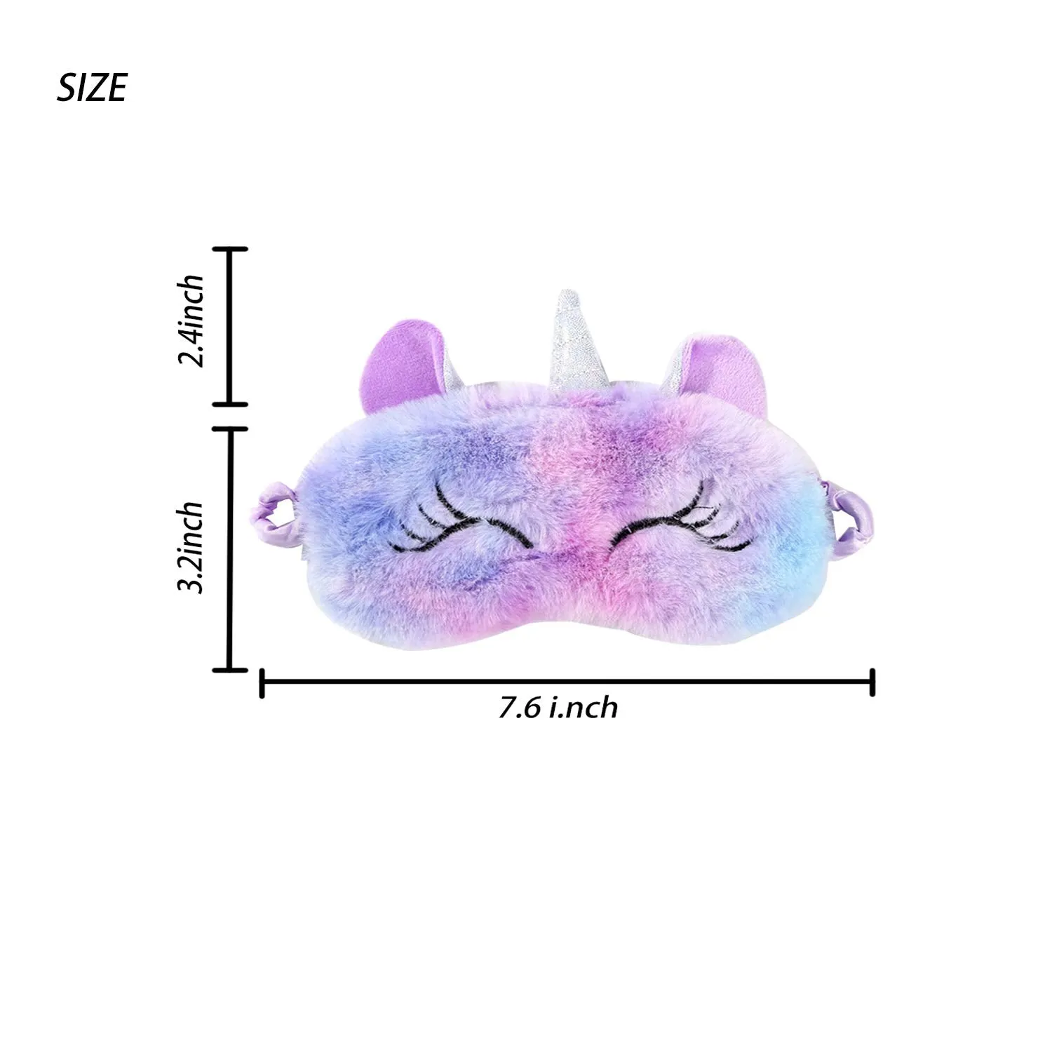2 Pack Sleeping Eye Mask ,Annimal Cartoon Eye Mask Plush Eye mask Travel Breathable Eyeshade for Women and Child Purple
