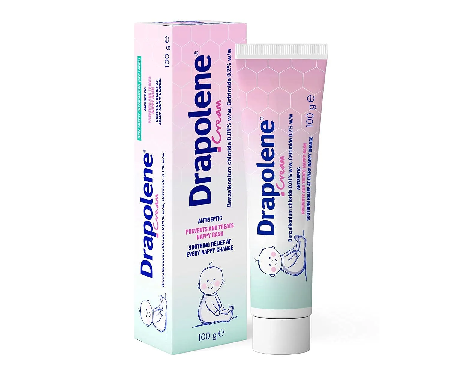 2 x Drapolene® Cream 100g Tube | Prevents and Treats Nappy Rash | Soothes and Protects Baby's Bottom from Newborn Onwards