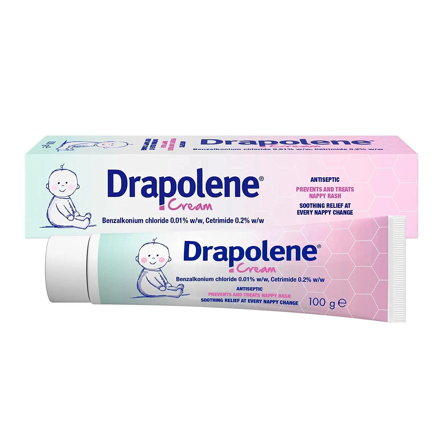2 x Drapolene® Cream 100g Tube | Prevents and Treats Nappy Rash | Soothes and Protects Baby's Bottom from Newborn Onwards
