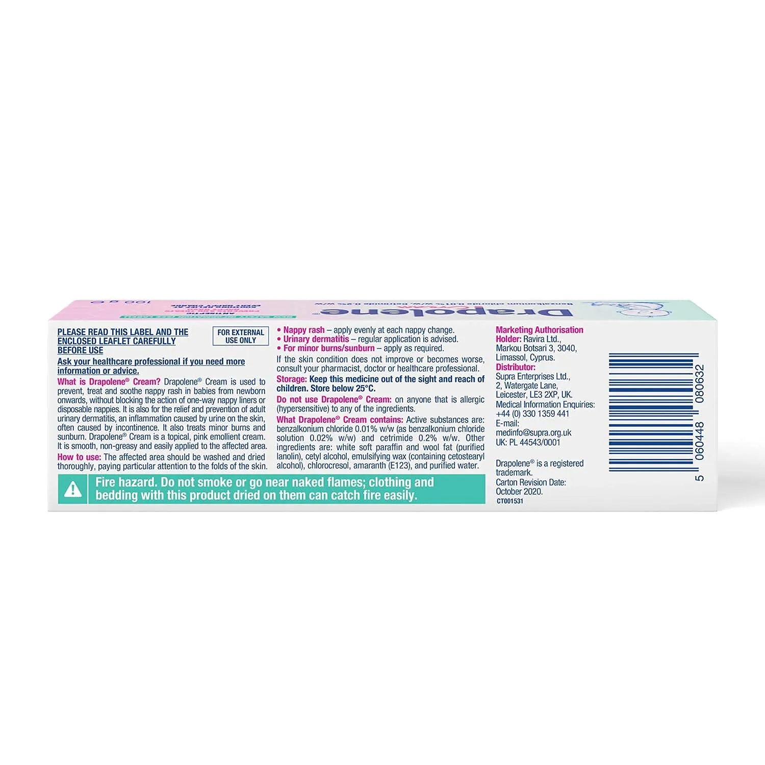 2 x Drapolene® Cream 100g Tube | Prevents and Treats Nappy Rash | Soothes and Protects Baby's Bottom from Newborn Onwards