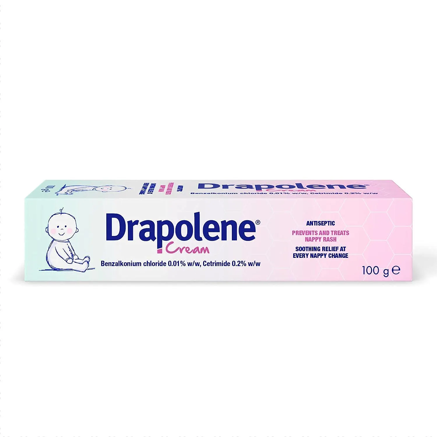 2 x Drapolene® Cream 100g Tube | Prevents and Treats Nappy Rash | Soothes and Protects Baby's Bottom from Newborn Onwards