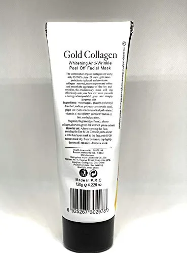 24K Gold Facial Mask Collagen Peel-off with Skin Soft Brush Applicator, Whitening Anti-Wrinkle Lifting Firming Moisturizing Face Skin Care Masks 4.22 Fl.oz (gold60)