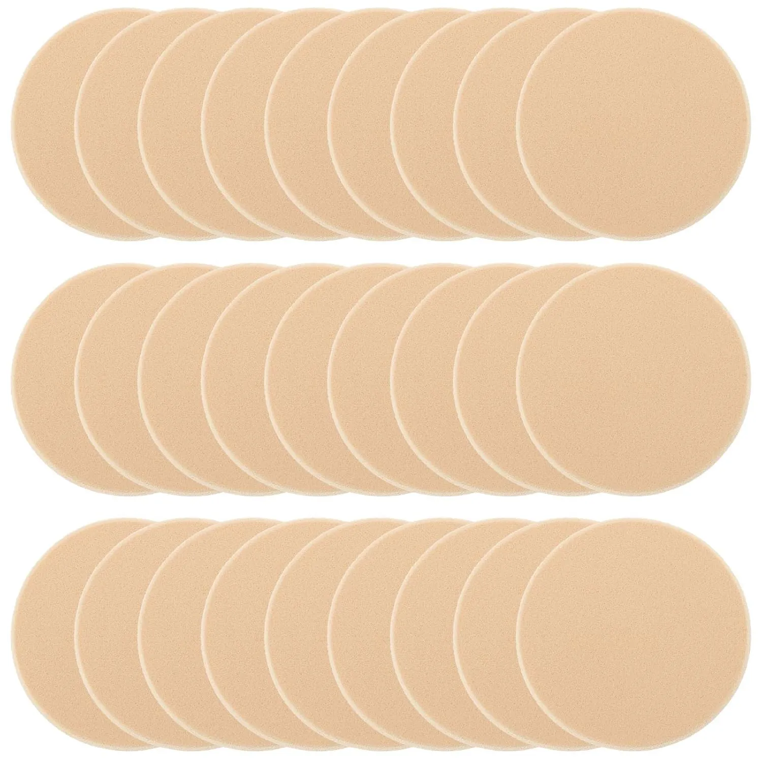 25 Pcs Women's Round Soft Makeup Beauty Eye Face Foundation Blender Facial Smooth Powder Puff Cosmetics Blush Applicators Sponges Use for Dry and Wet
