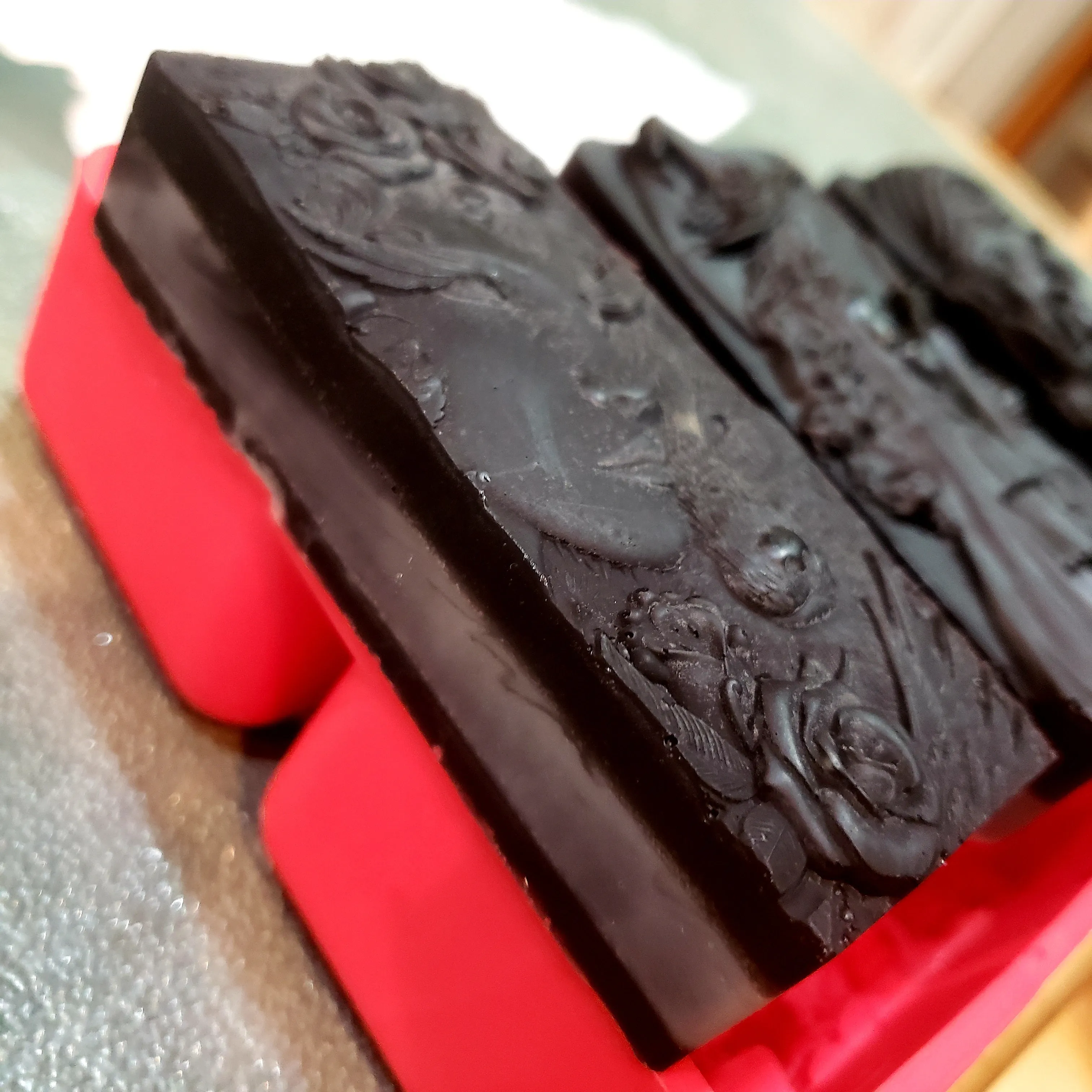 2pc Activated Charcoal Soaps Raw Infused  Honey-Tussah Silk & Shea Butter-Psoriasis,  Eczema & Acne