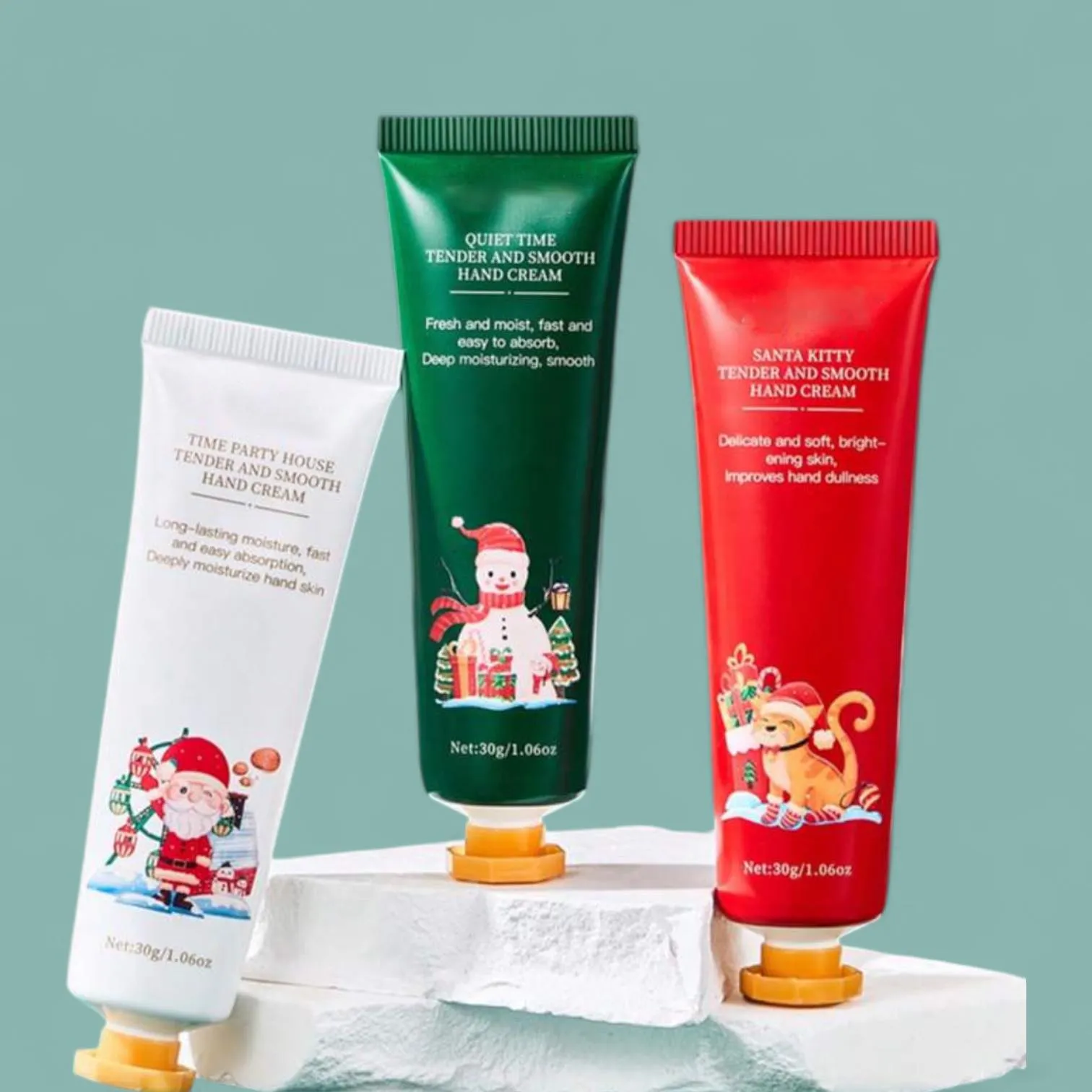 2SKN 5pc Set Christmas Holiday Theme Scent Hand Cream Gift