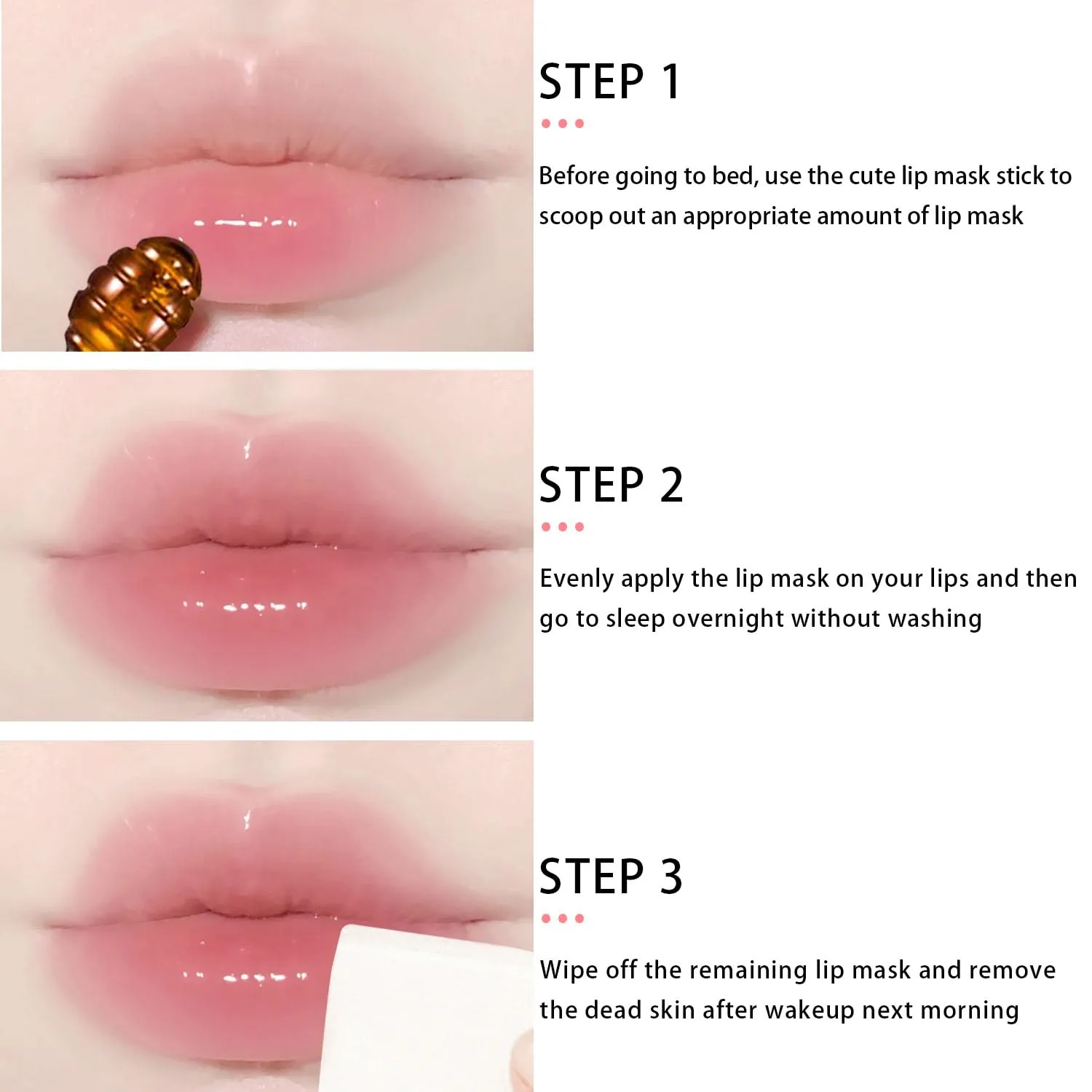 3 Pcs Bee Lip Balm Honey Pot, Honey Strawberry Apple Lip Mask Overnight, Moisturizing Lip Sleeping Mask, Hydrate Repair Prevent Dry Cracked Lip Exfoliator Lip Care (Honey Strawberry Apple Lime)