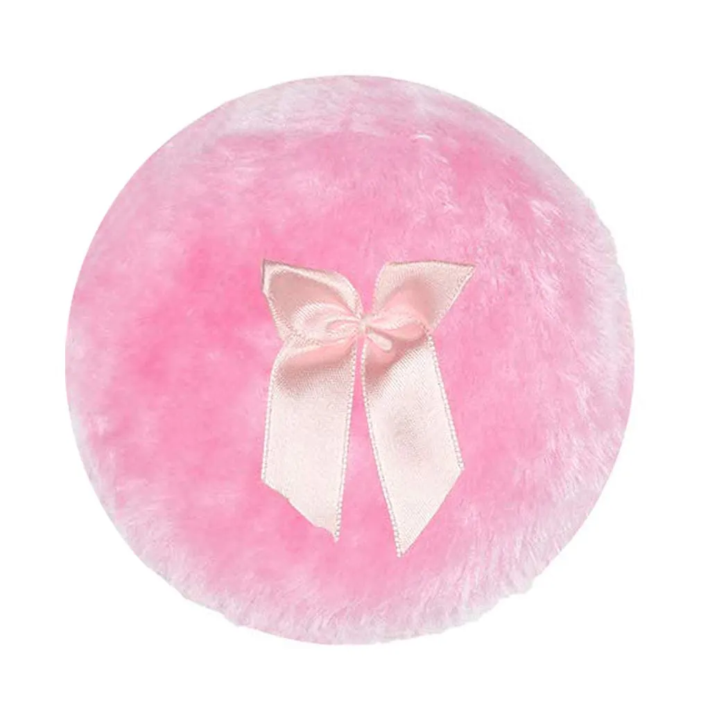 3.3 Inch Large Powder-Puff For Body Round Powder Loose Puff With Ribbon Bow Handle