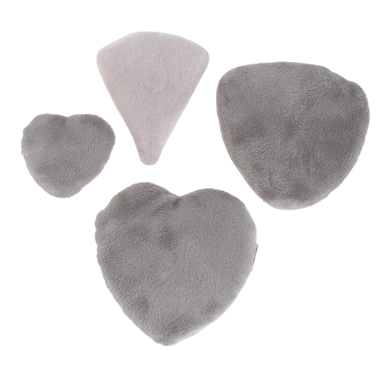 4Pcs Heart Shaped Makeup High Density Cosmetic Cushion Gray Powder Puff for Foundation and Loose Powder for Daily Makeup Application and Easy Cleaning