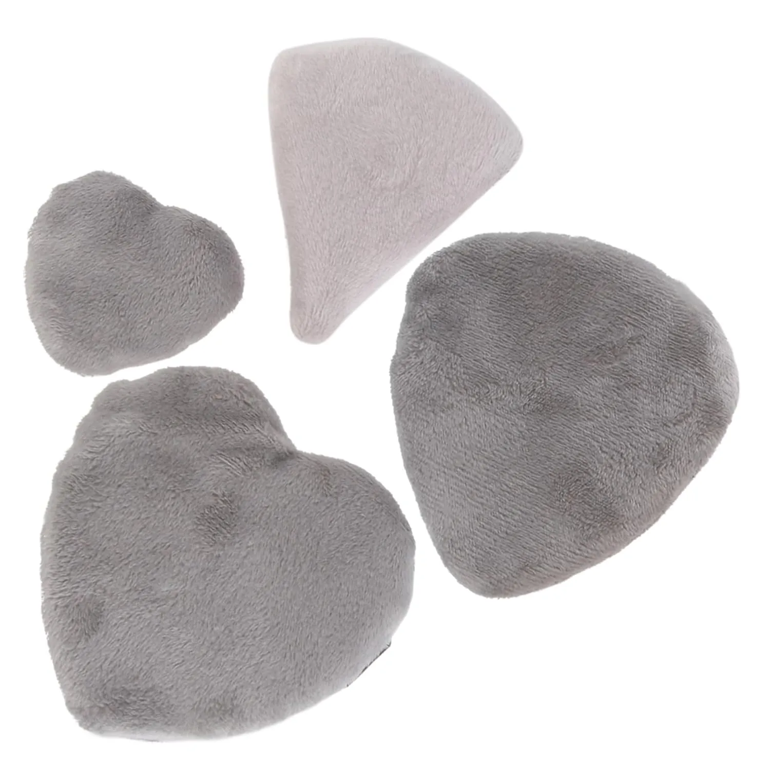 4Pcs Heart Shaped Powder Puff High Density Makeup Sponge for Loose Powder and Blush Gray for Smooth Application and Versatile Use