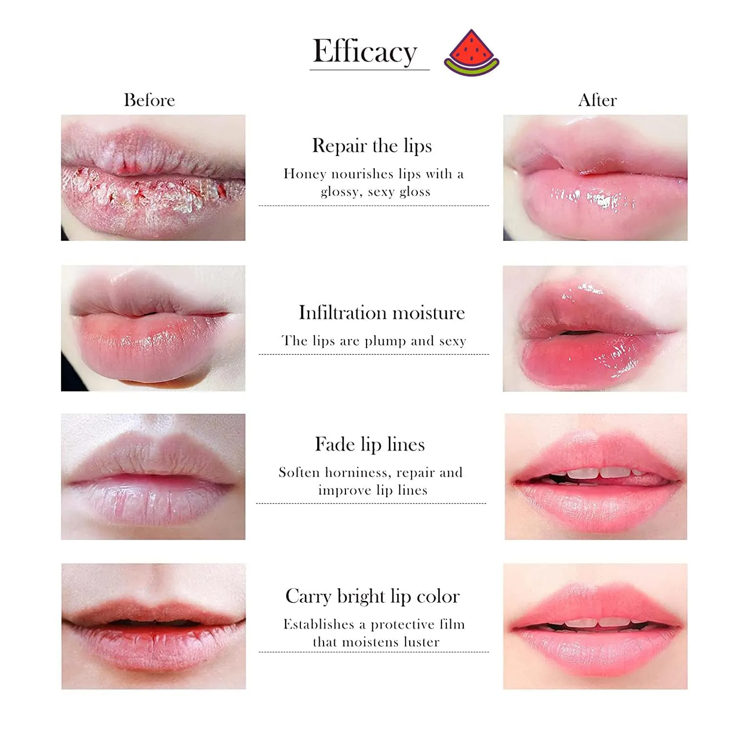 8 PCS Bee Lip Balm Honey Pot, Honey & Strawberry & Watermelon & Apple Lime & Cherry & Mint & Grapes & Peach Lip Balm Honey Pot, Sleeping Lip Mask Hydrating Prevention Dry & Cracked Lip Scrubs