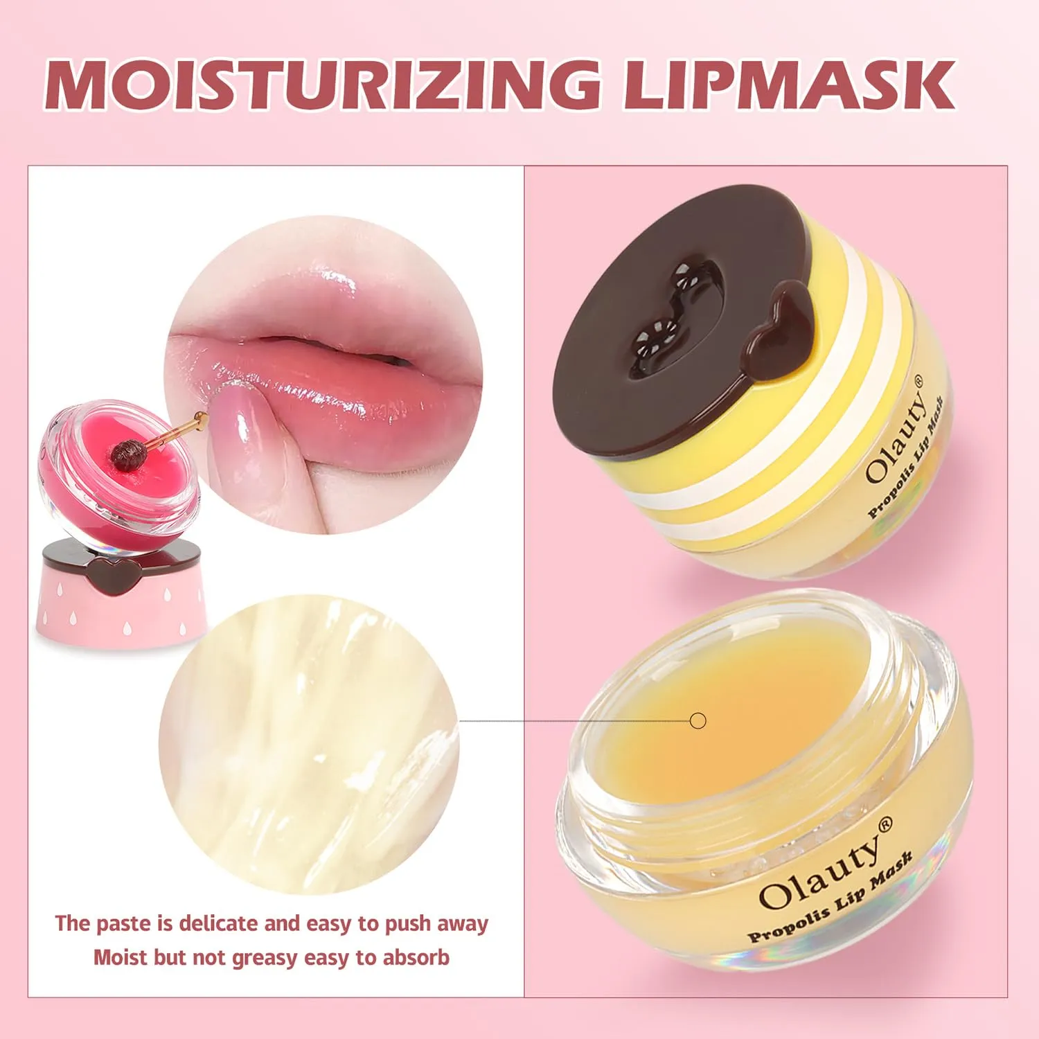 8 PCS Bee Lip Balm Honey Pot, Honey & Strawberry & Watermelon & Apple Lime & Cherry & Mint & Grapes & Peach Lip Balm Honey Pot, Sleeping Lip Mask Hydrating Prevention Dry & Cracked Lip Scrubs