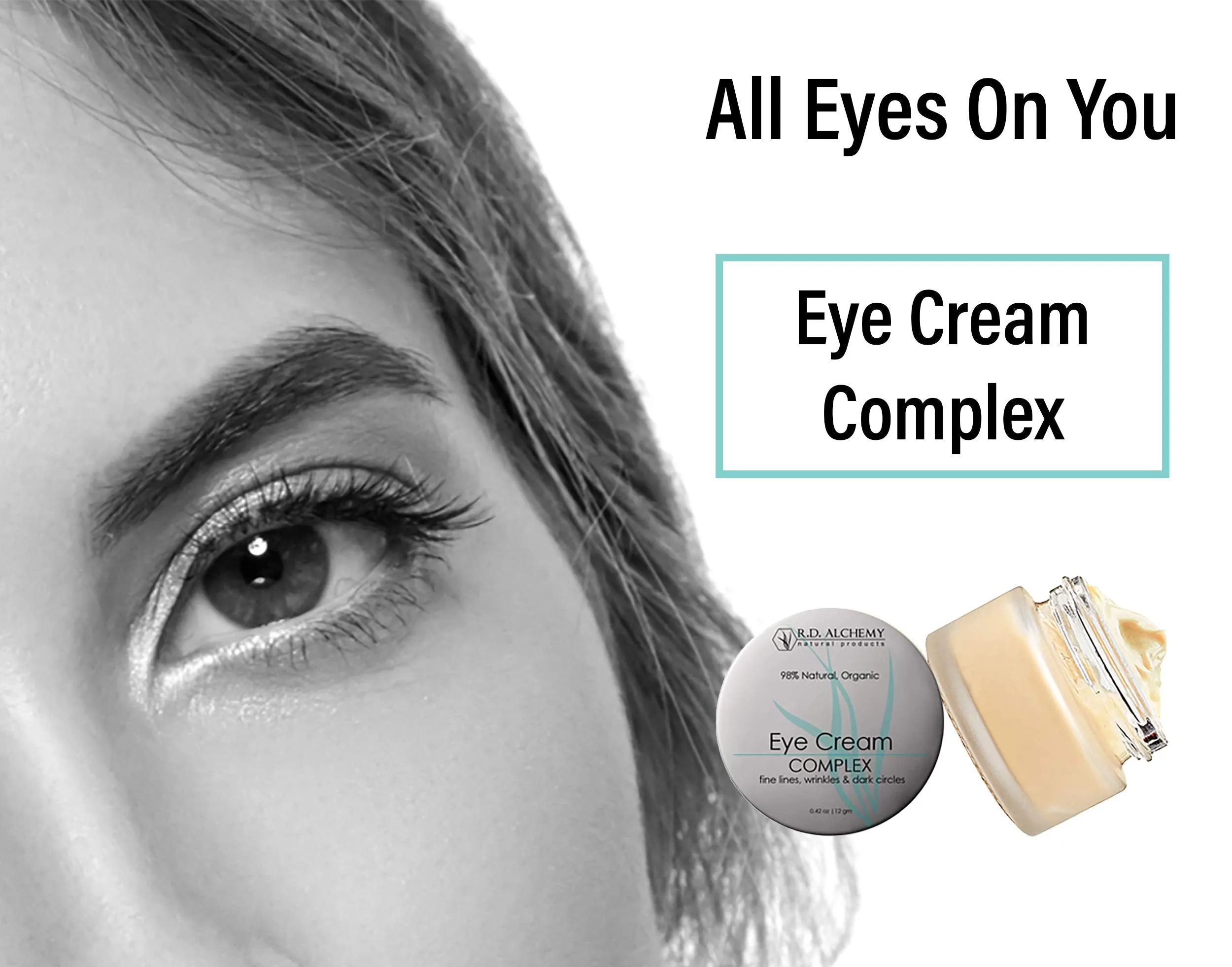 98% Natural & Organic Eye Cream Complex - Best Eye Cream for Dark Circles, Wrinkles, & Eye Bags. Anti Aging Retinol & Peptides Lighten Dark Circles & Smooth Fine Lines & Crow's Feet. Great for All Skin Types.
