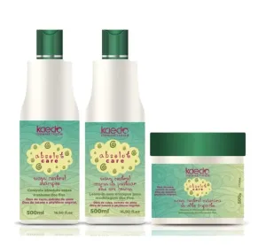 Absolut Care Wave Control Curls Curly Discipline Treatment Kit 3 Itens - Kaedo