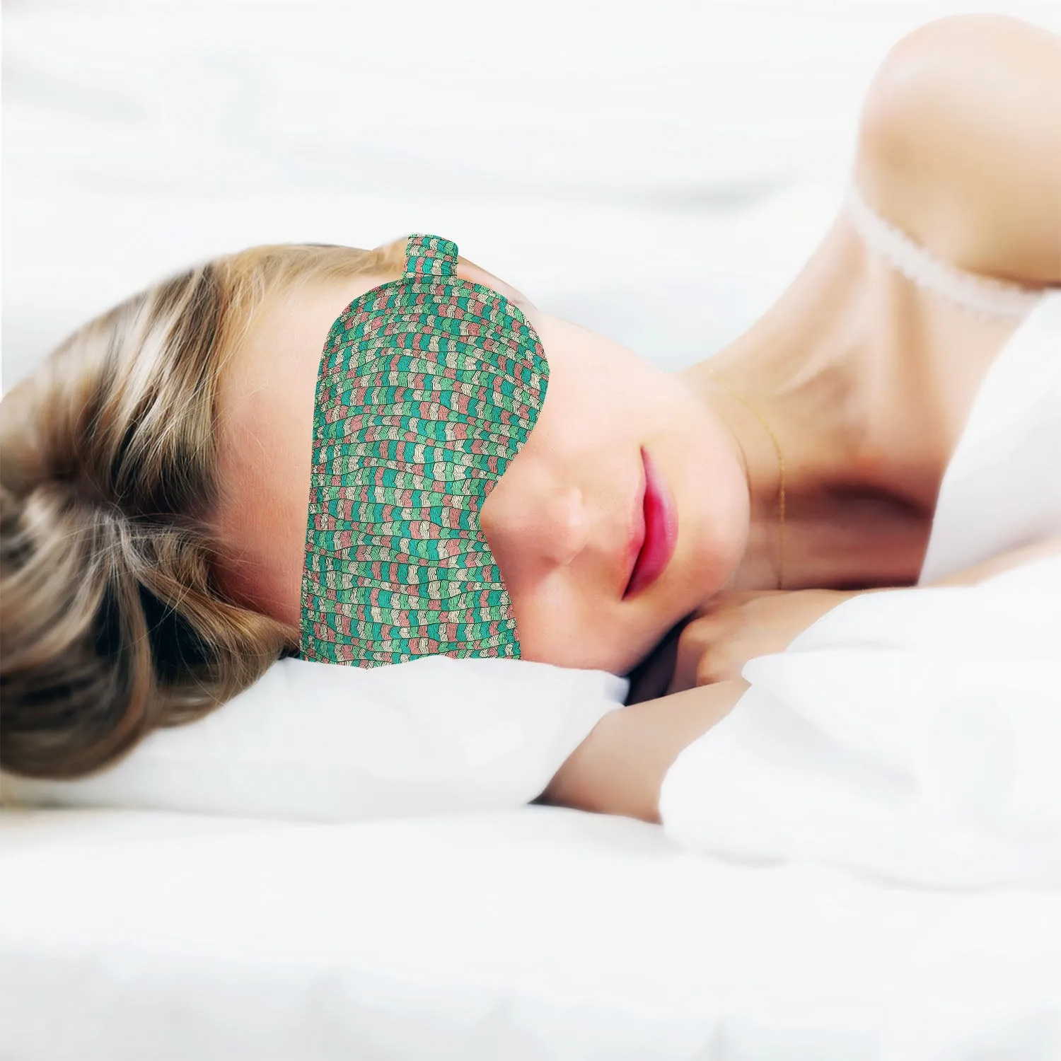 Abstract Waves Sleeping Eye Pad Blackout Eye Cover | Soft Anti-Allergic Eco-Friendly Natural Mulberry Silk Fabric