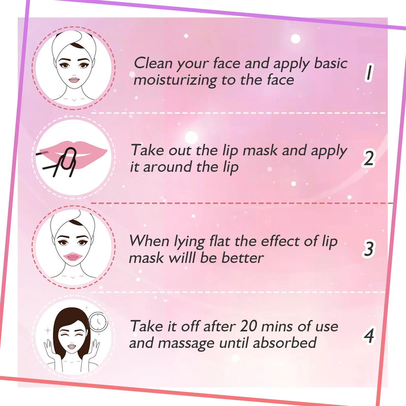 Adofect 30 Pieces Collagen Crystal Lip Masks,Pink Lip Patches& Moisturizers Collagen Lip Pads Great for Hydrating Skin, Anti Chapped & Anti-Aging and Plump Your Lips,Pink