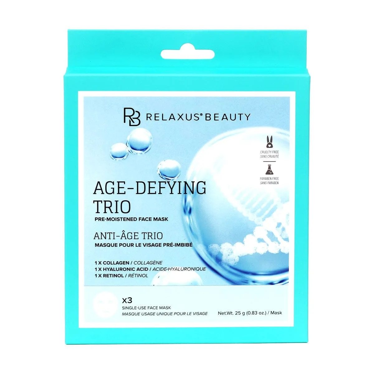 Age-Defying Trio Face Masks (3-Pack) - Displayer of 12