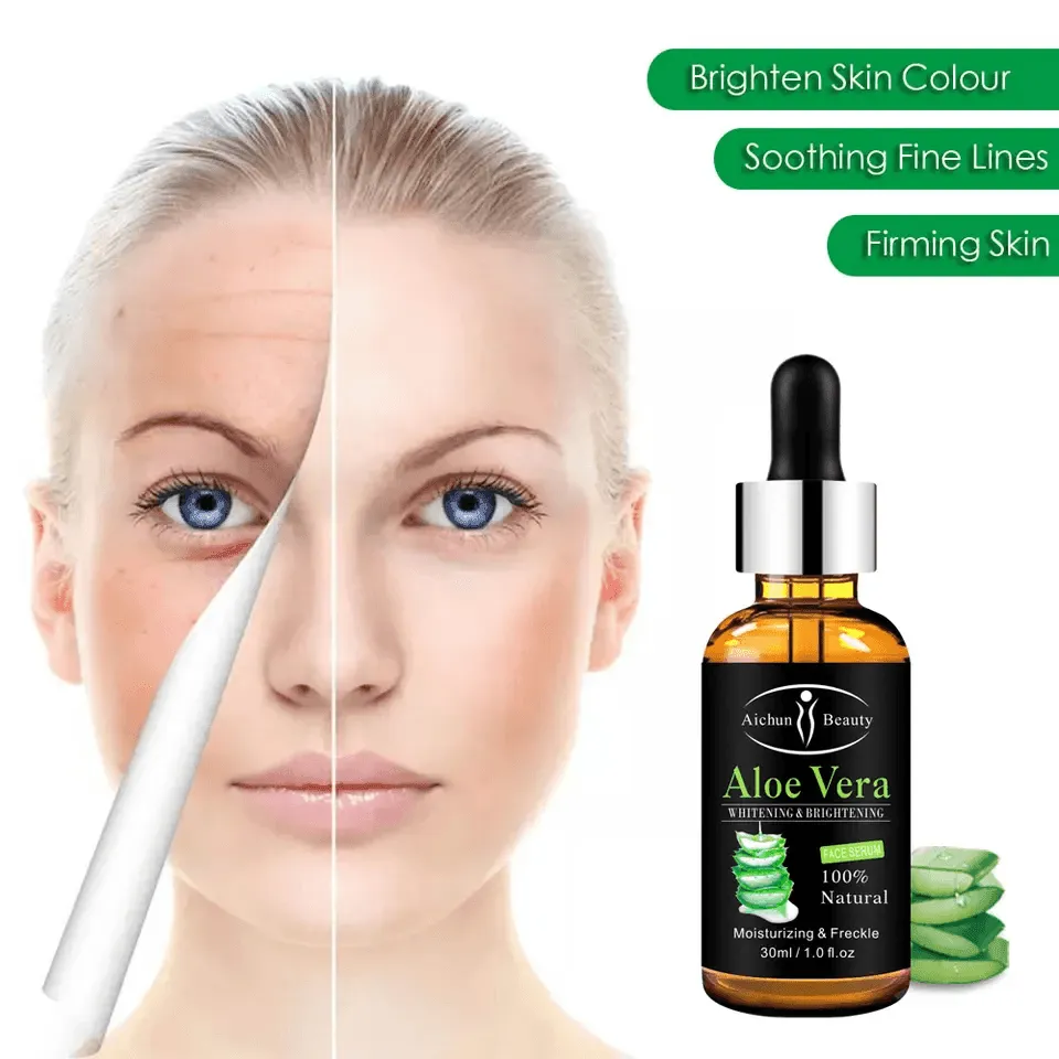 Aichun Beauty Aloe Vera Moisturizing & Brightening Face Serum (Black) - 30ml