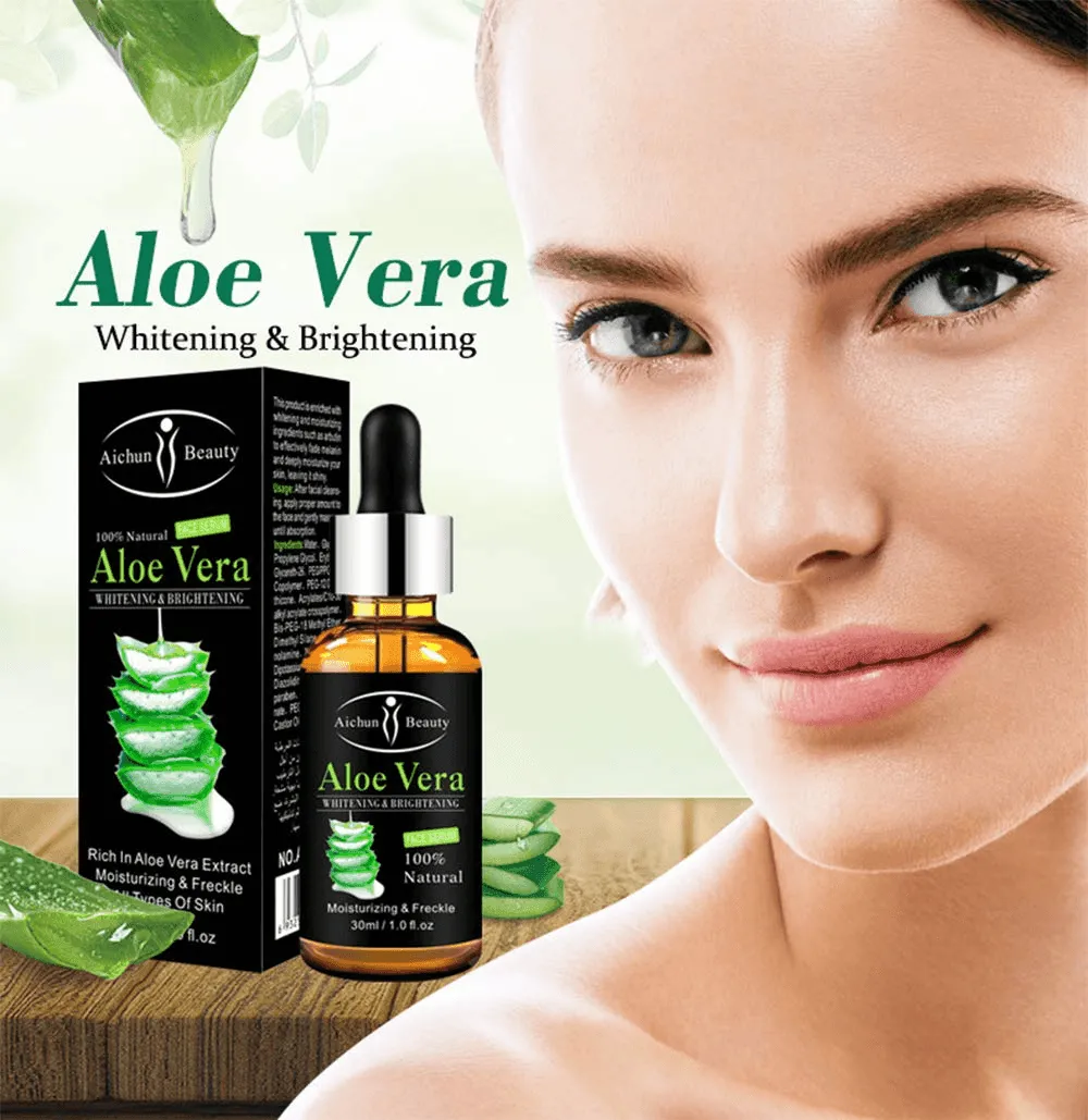 Aichun Beauty Aloe Vera Moisturizing & Brightening Face Serum (Black) - 30ml