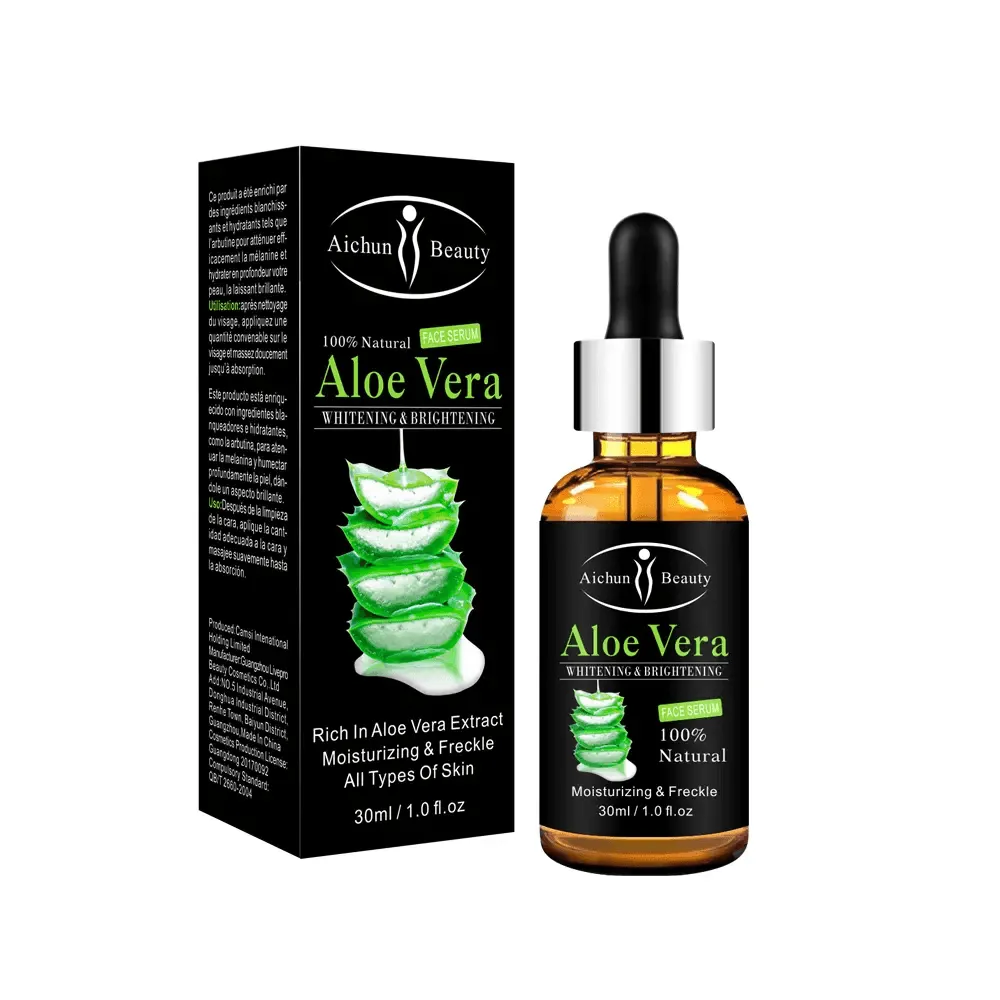 Aichun Beauty Aloe Vera Moisturizing & Brightening Face Serum (Black) - 30ml