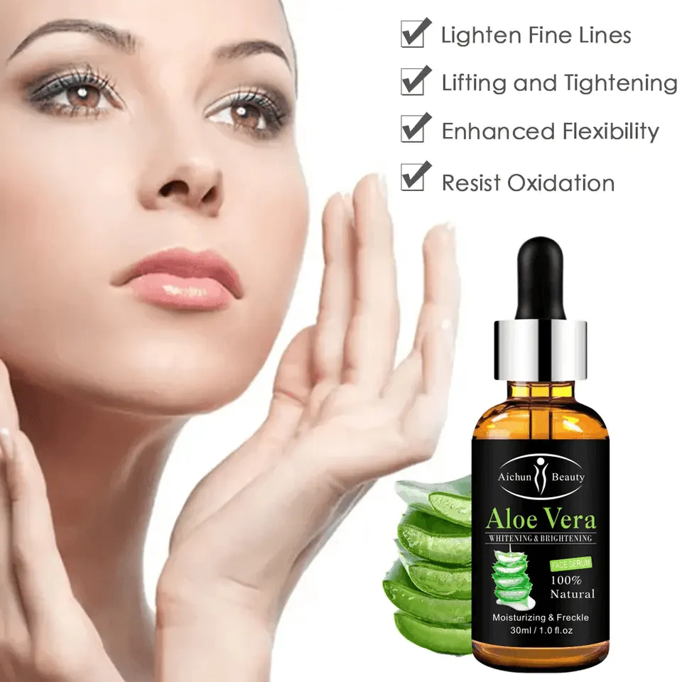 Aichun Beauty Aloe Vera Moisturizing & Brightening Face Serum (Black) - 30ml