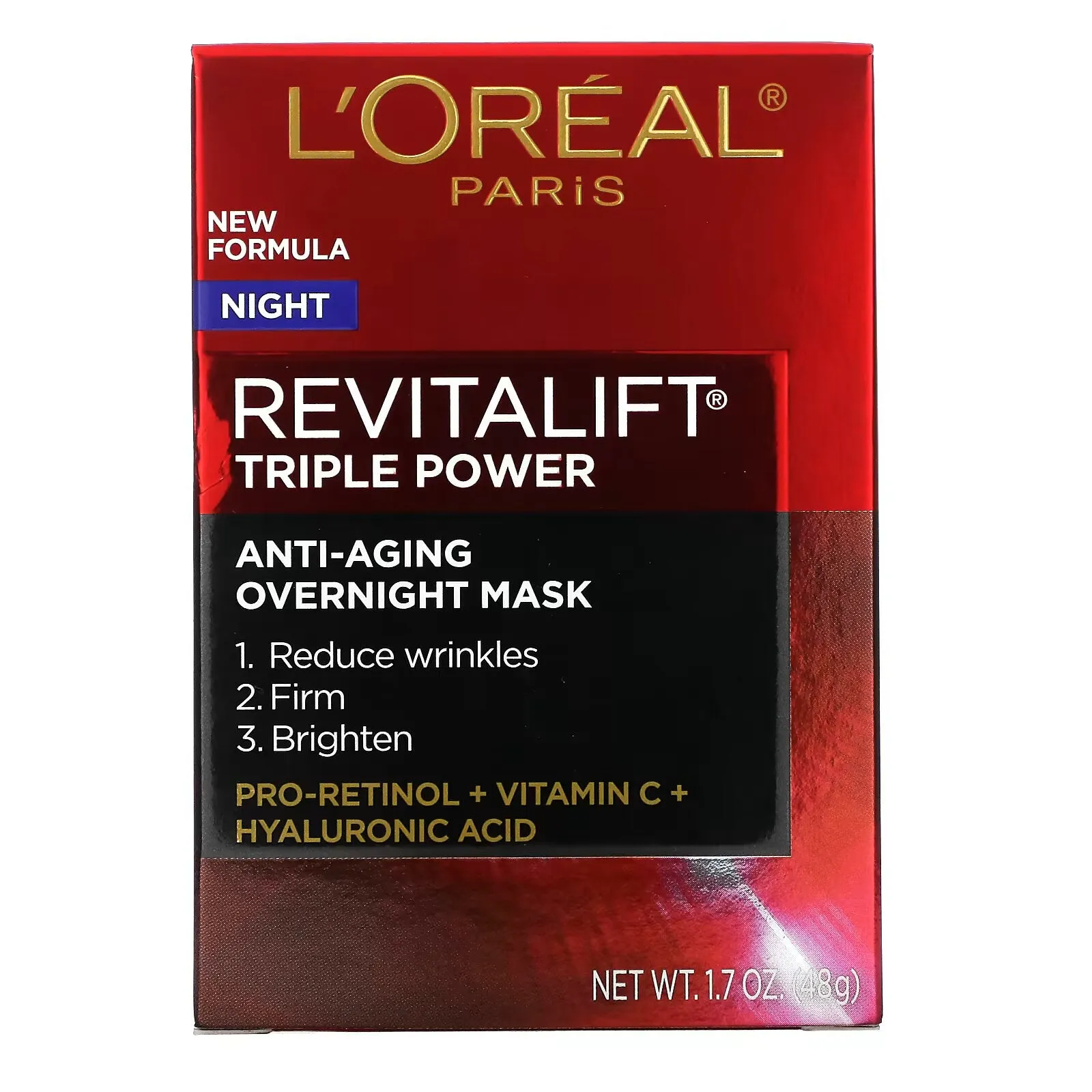 Anti-aging overnight mask L'Oreal Revitalift Triple Power, 48 g