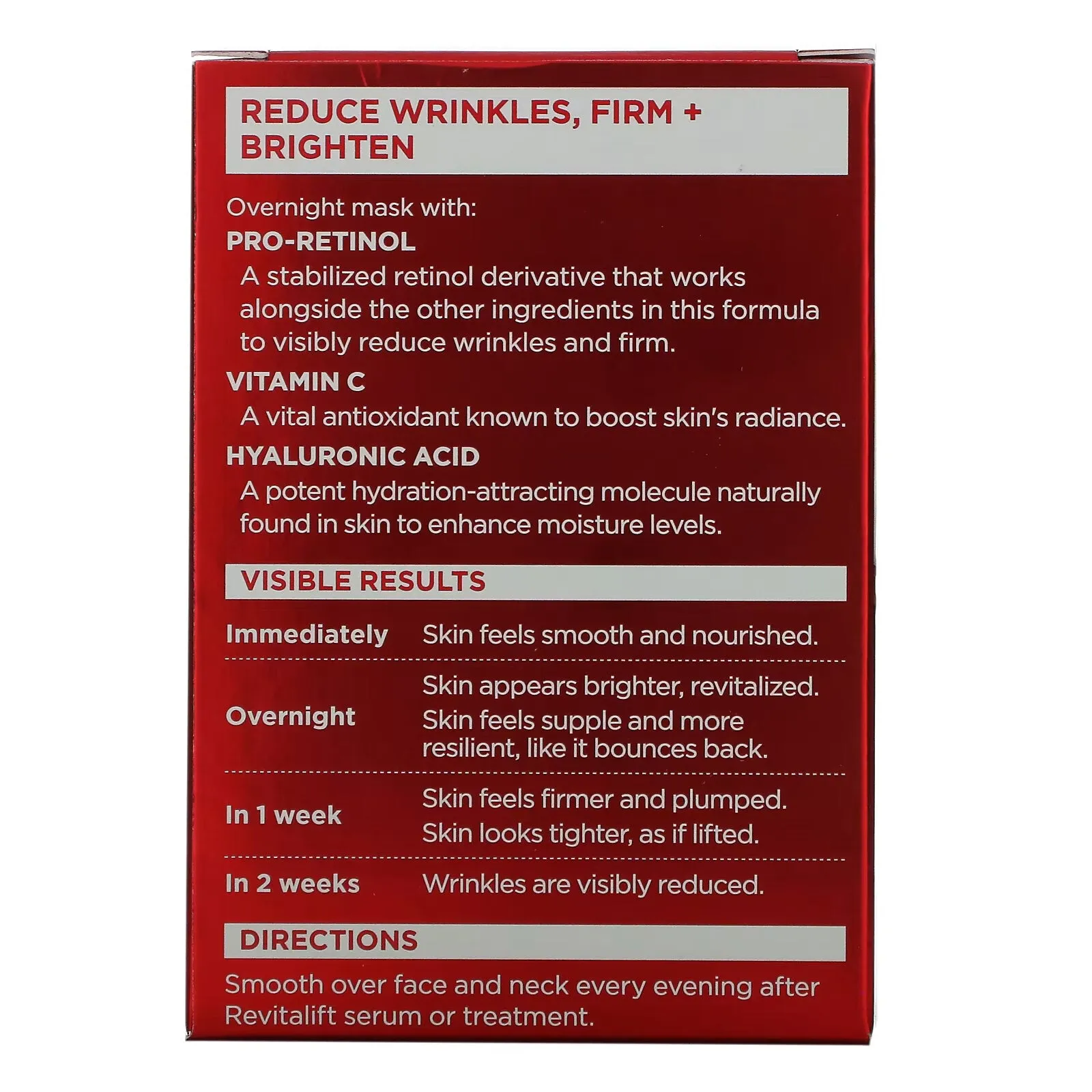 Anti-aging overnight mask L'Oreal Revitalift Triple Power, 48 g