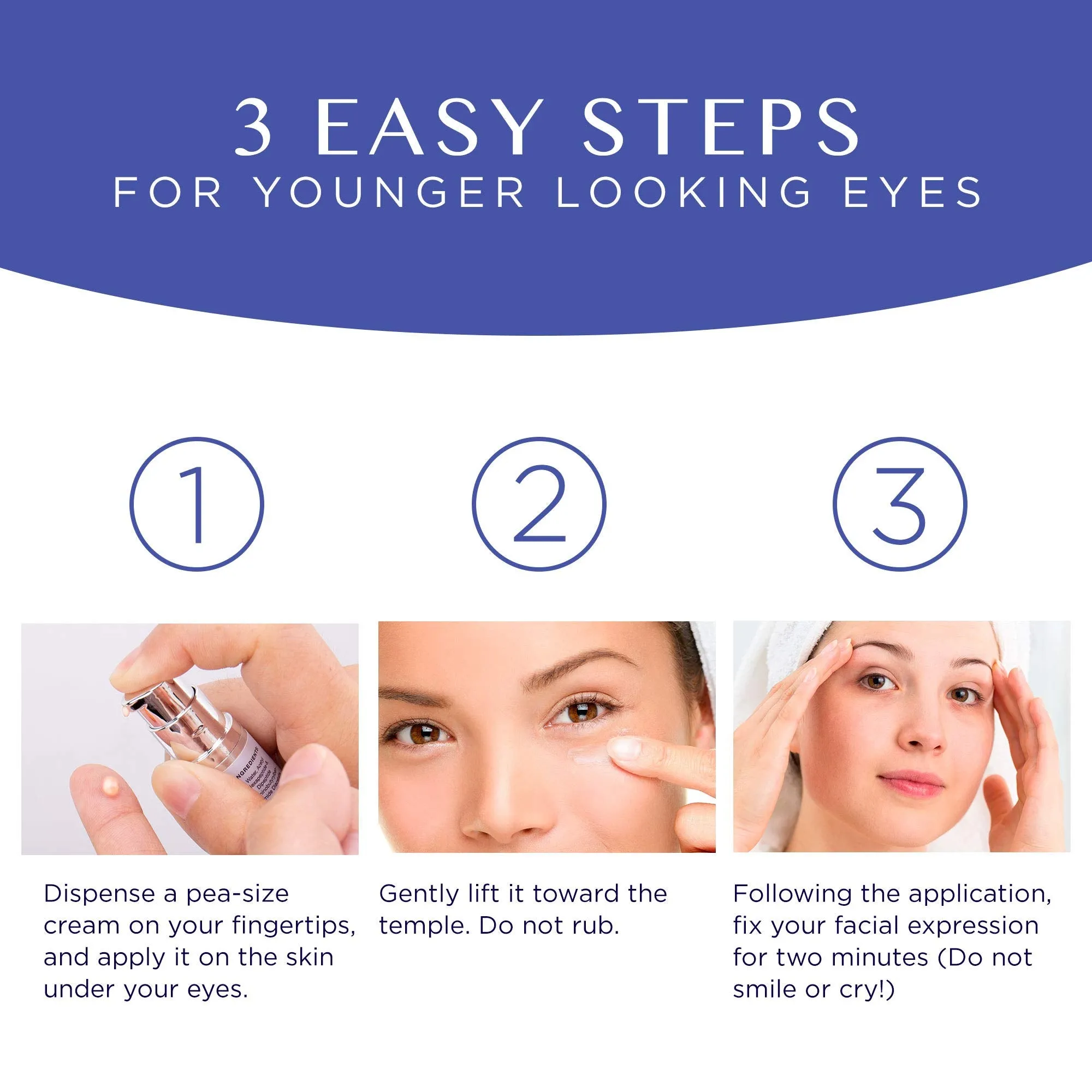 Anti-Aging Rapid Reduction Eye Cream - Under Eye Rapid Reduction Cream - Visibly Reduce Under-Eye Bags, Wrinkles, Dark Circles, Fine Lines (10 Milliliters)