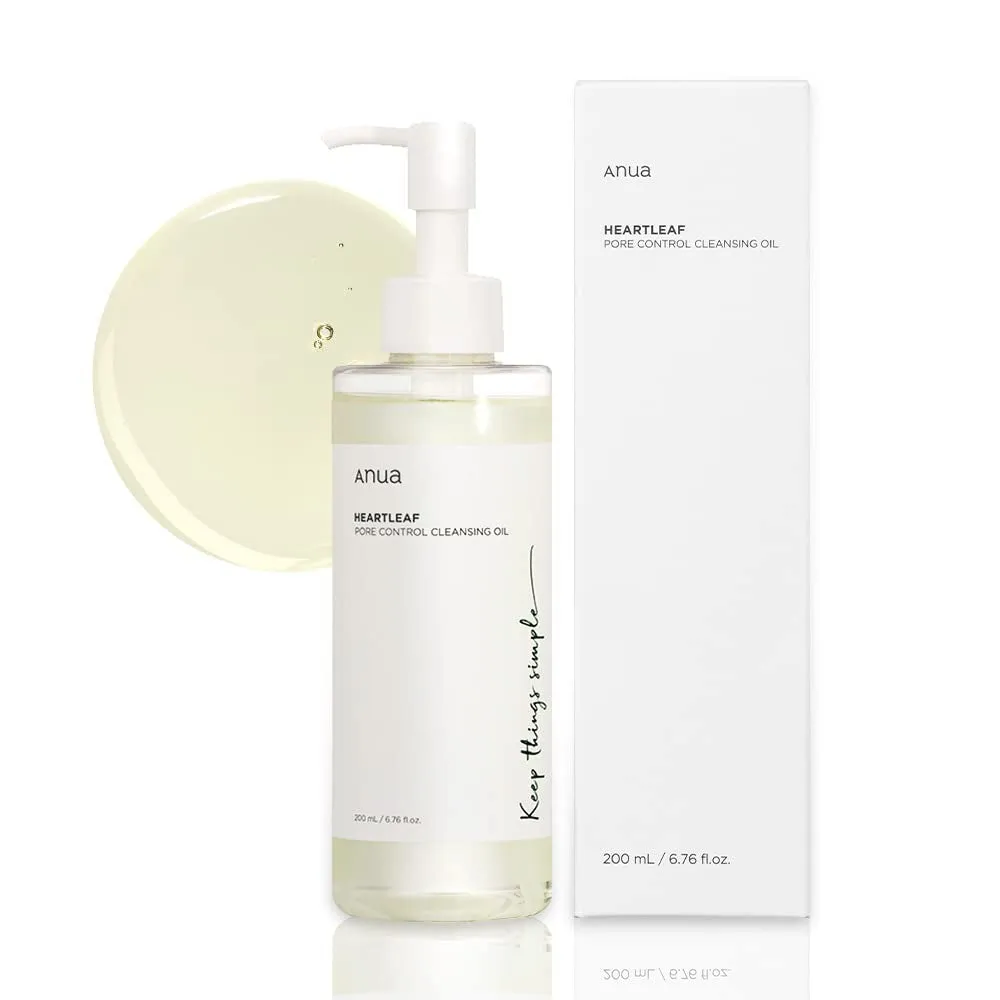 Anua Heartleaf Pore Control Cleansing Oil - Removes Makeup & Blackheads, Hypoallergenic - 6.76 fl oz
