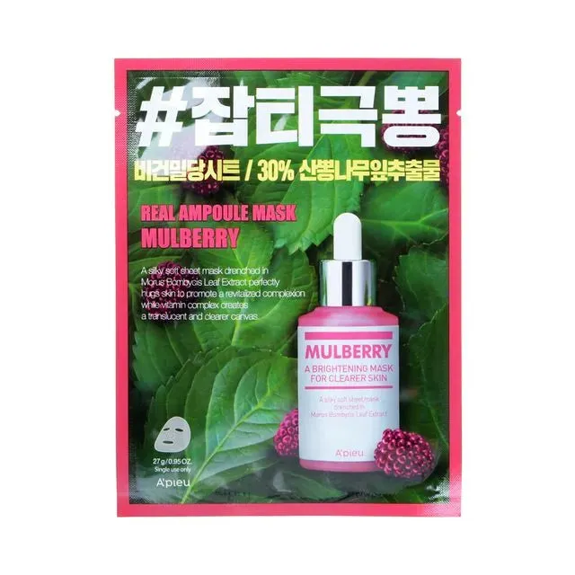 A'PIEU Real Ampoule Mask Mulberry ماسك ورقي من ايبيو
