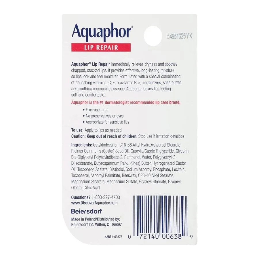 Aquaphor Immediate Relief Lip Repair Balm - 12 Pack