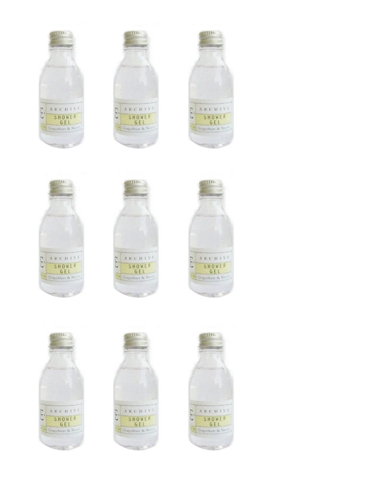 Archive Essentials Grapefruit & Neroli Shower Gel 45ml, Set of 9