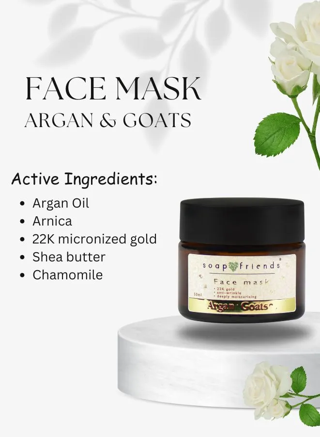 Argan & Goat Milk Face Cream & Face Mask Gift Set, set of 2