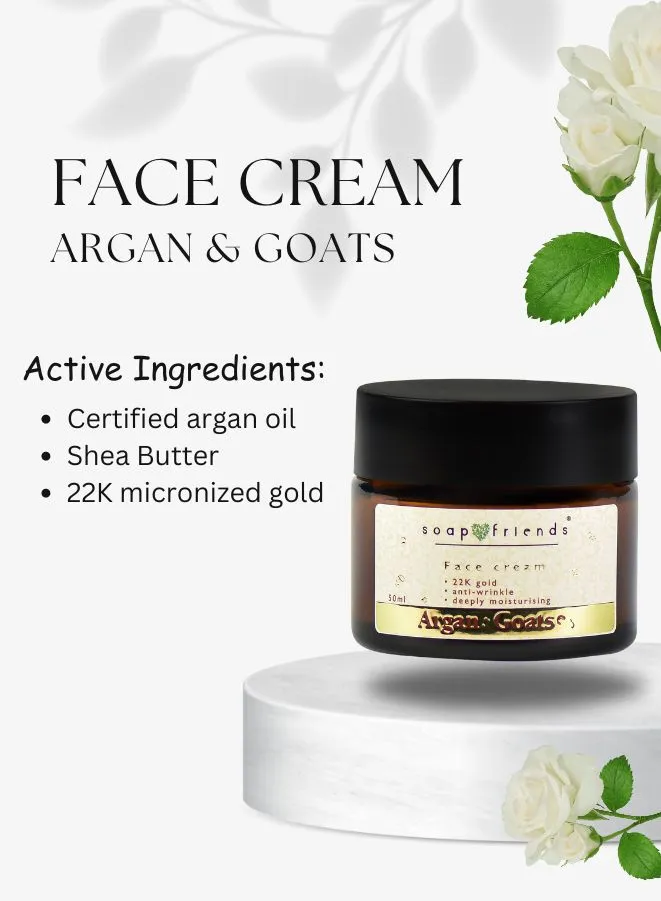 Argan & Goat Milk Face Cream & Face Mask Gift Set, set of 2
