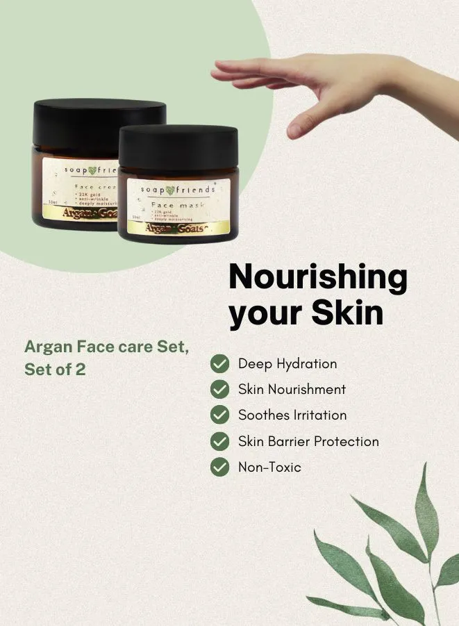 Argan & Goat Milk Face Cream & Face Mask Gift Set, set of 2