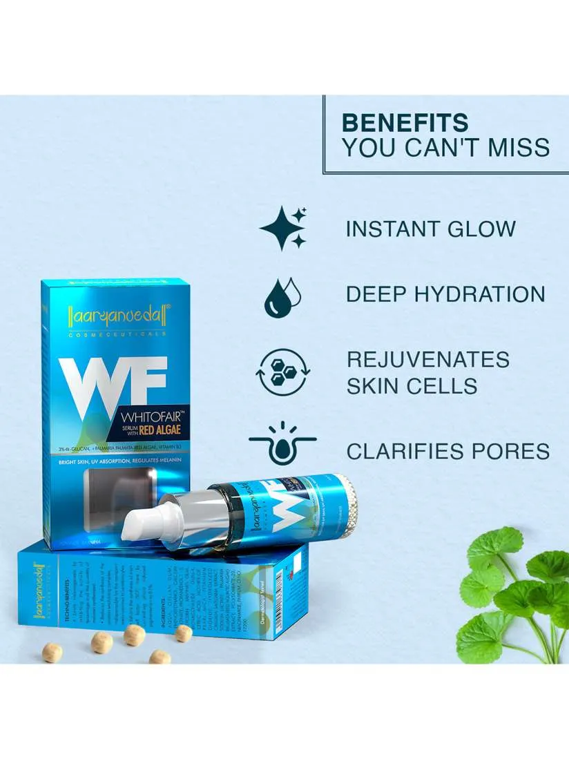 Aryanveda Brightnes Up Skin, UV Absorption, Regulates Melanin Whitofair Face Serum - 50mls