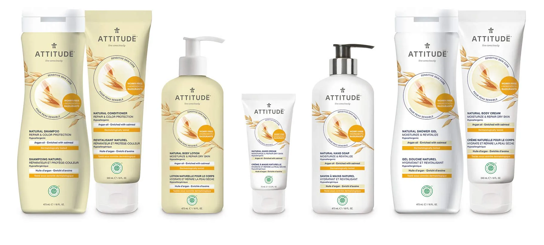 ATTITUDE Moisturizing Body Lotion for Dry & Sensitive Skin, EWG Verified, Dermatologist-tested & Hypoallergenic, Vegan & Cruelty-free Body Moisturizer, Argan Oil, 16 Fl. Oz.