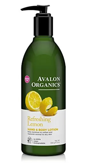 Avalon Organics Refreshing Lemon Scent Hand & Body Lotion For Women, For Normal To Dry Skin, Non GMO, 12 Ounces (Pack Of 1)