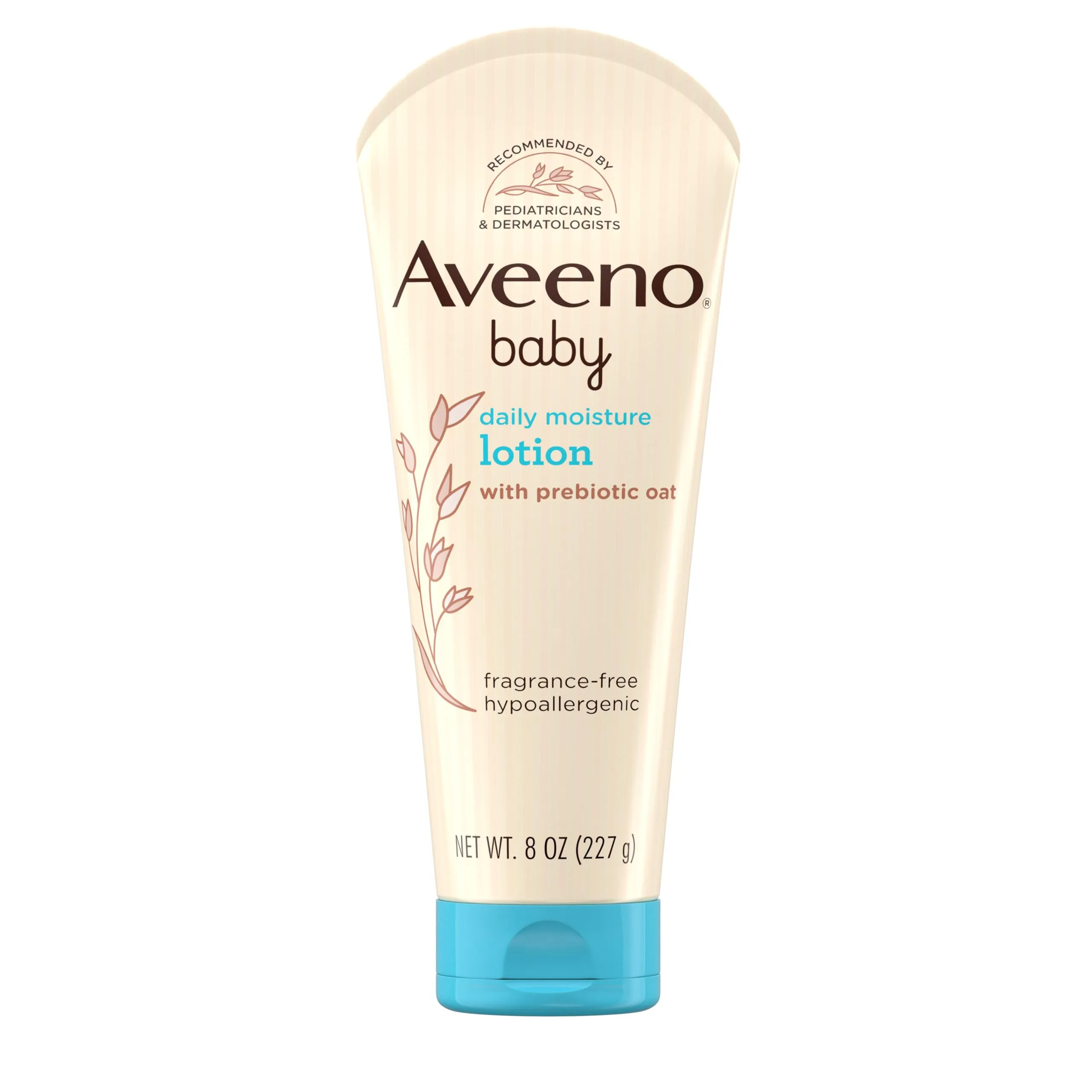 Aveeno Baby Daily Moisture Body Lotion for Sensitive Skin, Hypoallergenic Moisturizing Baby Lotion with Nourishing Oatmeal to Deeply Moisturize Baby's Skin, Fragrance-Free, 8 fl. oz 7.99 Ounce (Pack of 1)