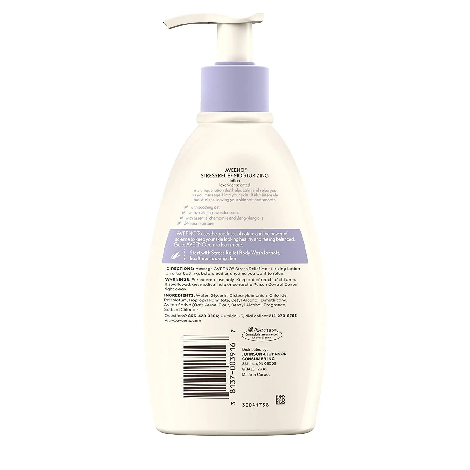 Aveeno Stress Relief Moisturizing Lotion with Lavender Scent, 12 fl. oz