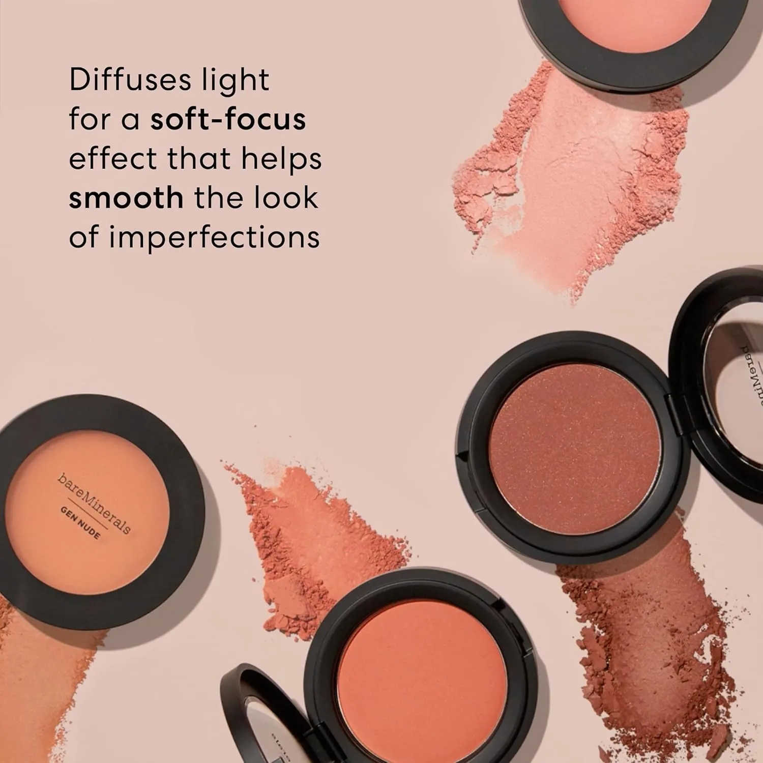 bareMinerals Gen Nude Powder Blush, Mineral-Based Pressed Powder Blush