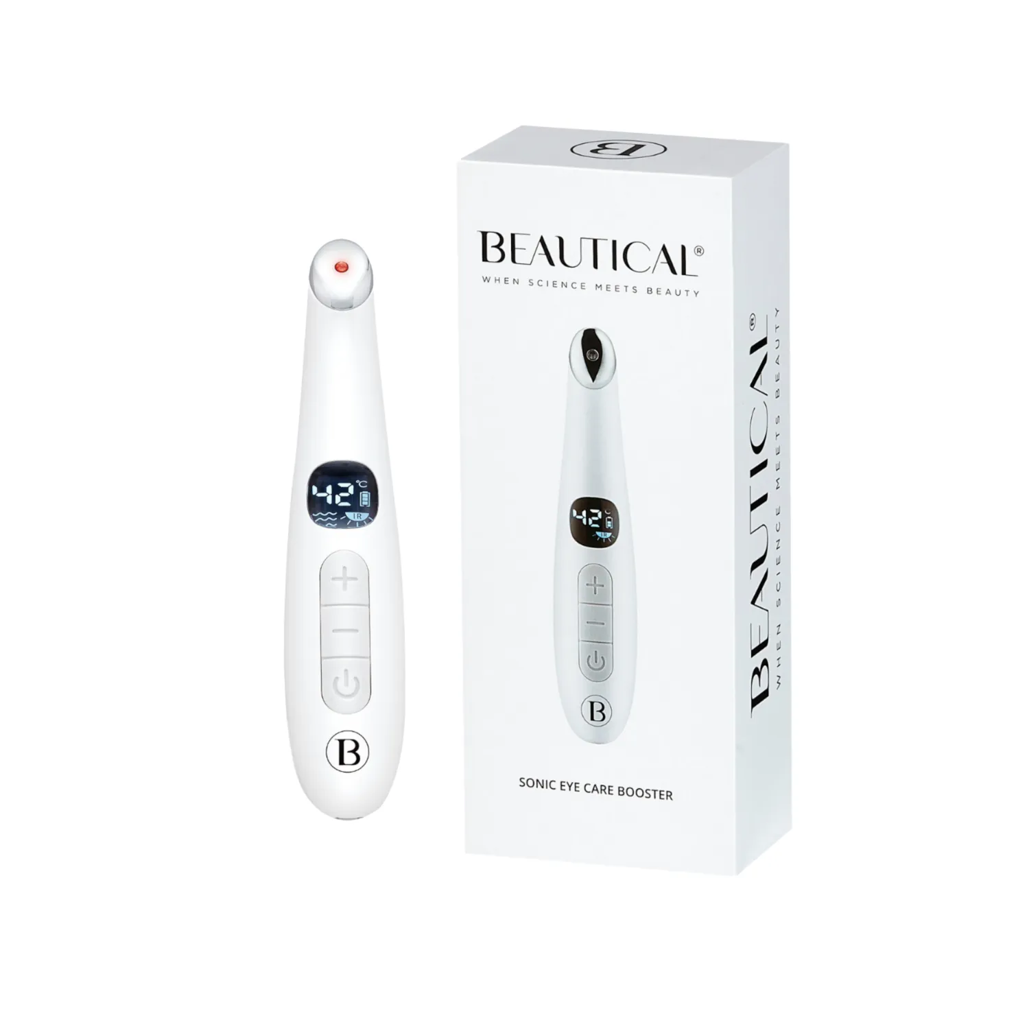 BEAUTICAL Sonic Eye Care Booster - Eye Massager - Red Light Care - High Frequency Vibration -| USB Rechargeable