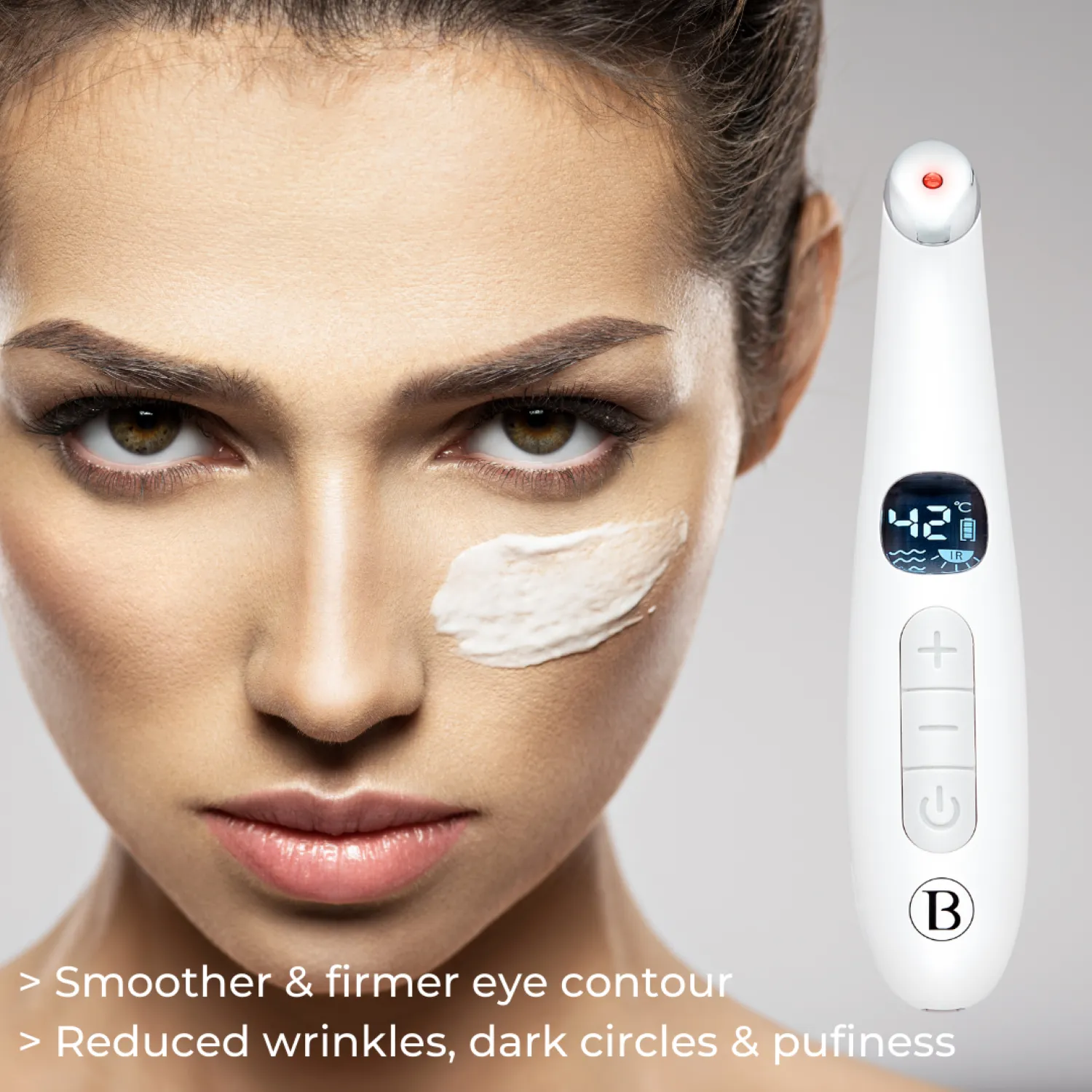 BEAUTICAL Sonic Eye Care Booster - Eye Massager - Red Light Care - High Frequency Vibration -| USB Rechargeable