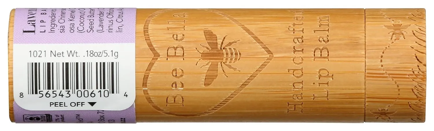 BEE BELLA Lip Balm - Nourishing Lavender Vanilla, No Animal Testing - 0.18 oz