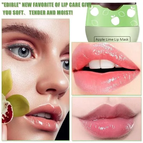 Bee Lip Balm Honey Pot, 2 PCS Strawberry & Honey Hydrating Prevention Dry and Cracked Lip Scrubs Exfoliator, Propolis Moisturizing Lip Sleep Mask Reduces Lip Lines, Lip Exfoliating Honey Bee Lip Mask