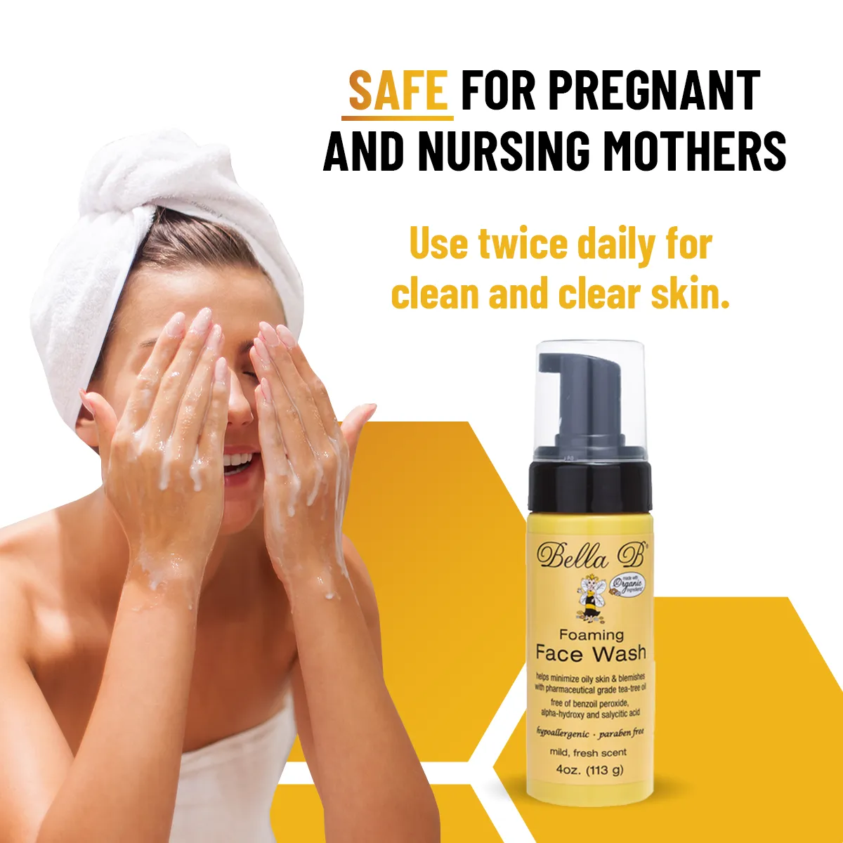 Bella B Bundle -  Neck Firming Cream 2oz and Foaming Face Wash 4oz and Glowing Skin Lightener 2oz