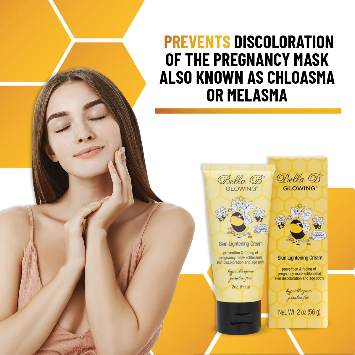Bella B Bundle -  Neck Firming Cream 2oz and Foaming Face Wash 4oz and Glowing Skin Lightener 2oz