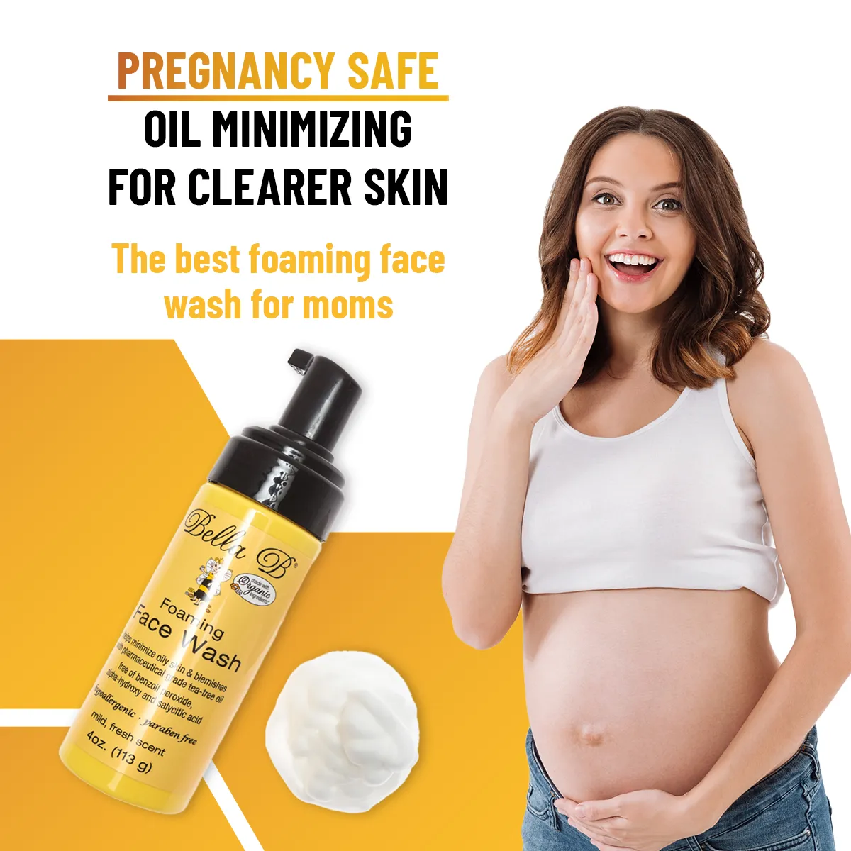 Bella B Bundle -  Neck Firming Cream 2oz and Foaming Face Wash 4oz and Glowing Skin Lightener 2oz