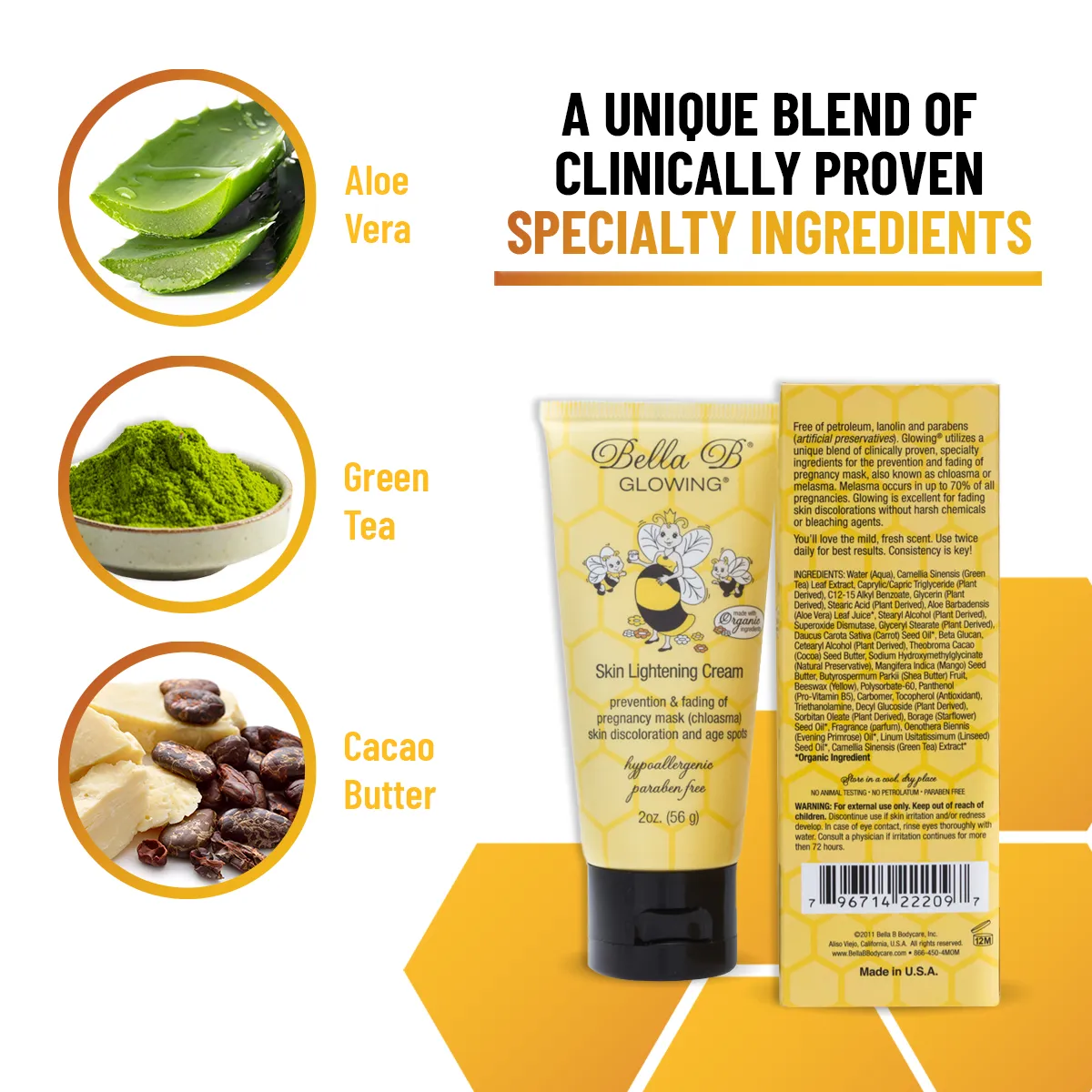 Bella B Bundle -  Neck Firming Cream 2oz and Foaming Face Wash 4oz and Glowing Skin Lightener 2oz